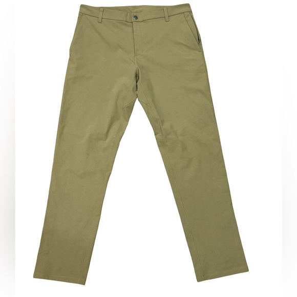 🌟 Lululemon Commission Classic-Fit Pant Warpstreme Khaki Men’s Size 34 (34x31) - Picture 4 of 16